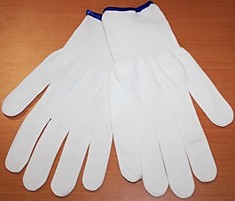 Нейлоновые перчатки белые без покрытия размер 7,8,9,10