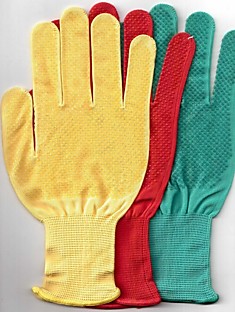 Нейлоновые перчатки 15 класс вязки с ПВХ ТОЧКА