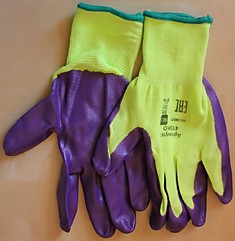 Нейлоновые перчатки 13 класс вязки с нитрильным обливом СУПЕР ЛЮКС вес 43-45 гр