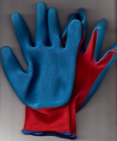 Нейлоновые перчатки 15 класс с толстым слоем вспененного латекса СУПЕР ЛЮКС 
