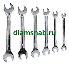 Набор ключей рожковых 6 предметов 6-17 мм DIN 3110 (ГОСТ 2839-80)