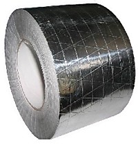 Скотч алюминиевый армированный шириной 50 75 100 мм по 50 метров в рулоне лента самоклеющаяся алюминиевая армированная